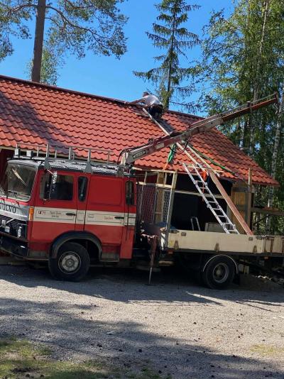 Volvo F610-385, kran, bil/maskintransport, dubbelh