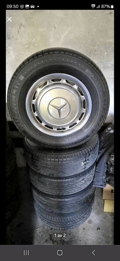 Mercedes 14 tum med original plåtkapslar