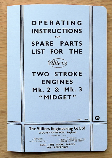 Instruktionsbok Villiers Midget Mk2 Mk3