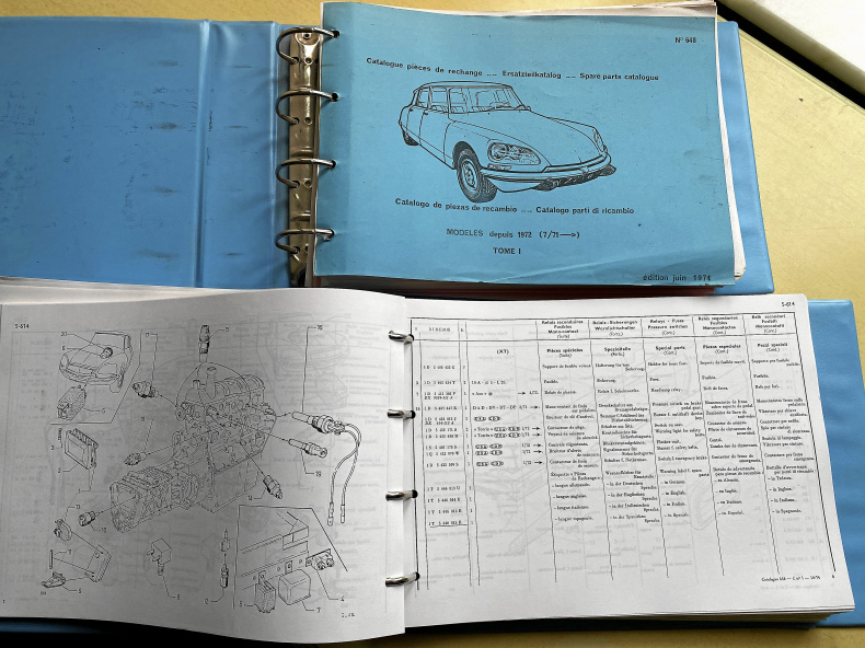 Paddan reservdelskatalog Citroën från 1972