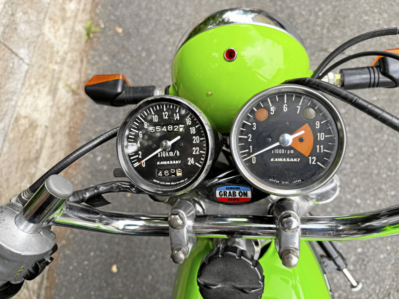 Kawasaki MACH III, 500 cc -70. Klassisk trepip!