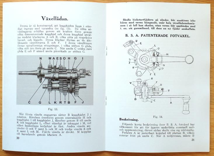 Svensk Instruktionsbok till BSA Motorcyklar