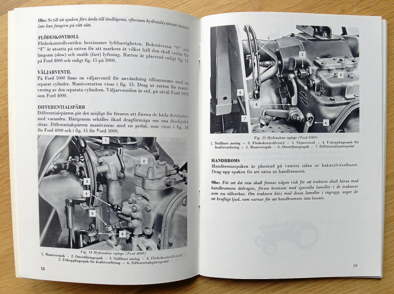 Instruktionsbok till Ford Traktor Mod 4000 och 500