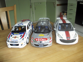 1:43 Rallybilar, Volvo, Porsche m fl.