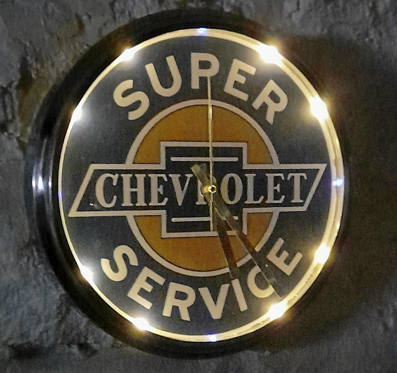 CHEVROLET-SERVICE-CLOCK med belysning