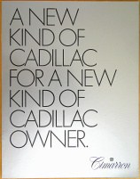 Broschyr Cadillac Cimarron 1982