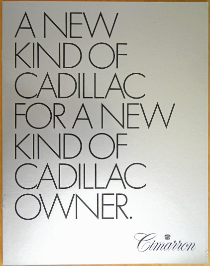 Broschyr Cadillac Cimarron 1982