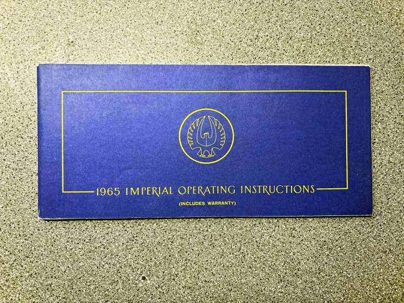 Original användarhandbok till Imperial 1965