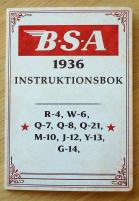 Instruktionsbok BSA Motorcyklar 1936