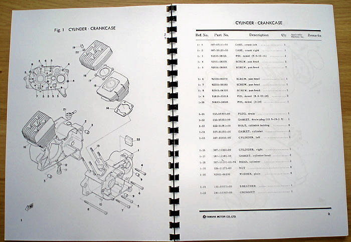 Reservdelskatalog Yamaha AS3 1971