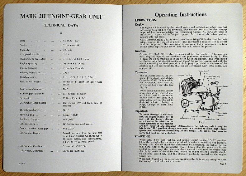 Instruktionsbok Villiers  Mark 2H