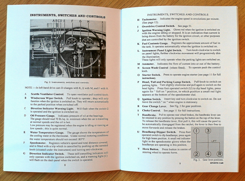 Instruktionsbok Triumph TR3 1958-1961
