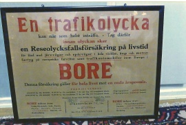 Reklamtavla från försäkringsbolaget Bore från 1923