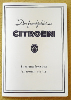Instruktionsbok Citroën Mod 11 & 11 Sport 1950