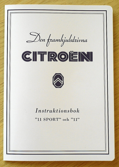 Instruktionsbok Citroën Mod 11 & 11 Sport 1950