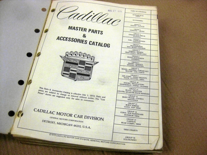 Cadillac Master Parts & Accessories Catalog