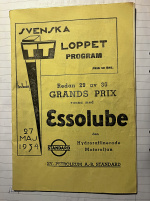 Startprogram Svenska TT loppet 1934 i Hedemora