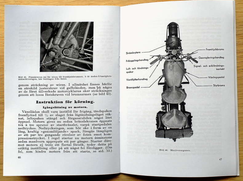 Instruktionsbok Monark Albin M/42 TV & SV