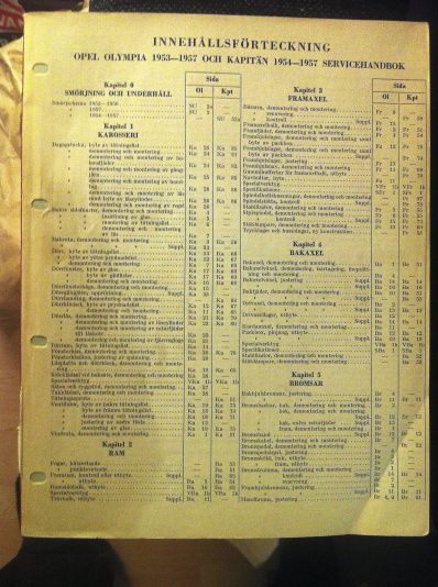 Opel Servicehandbok 1954