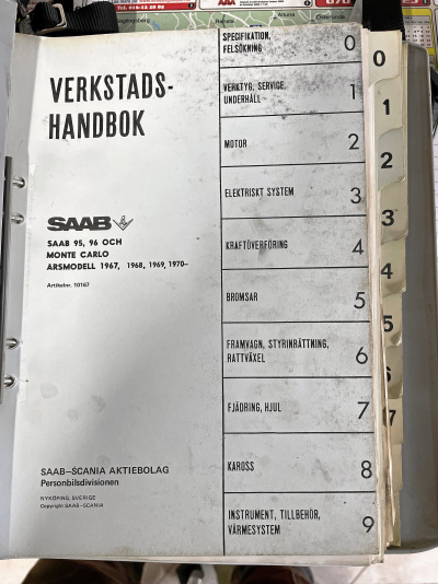 Verkstadshandbok Saab 96 Monte Carlo 67-70