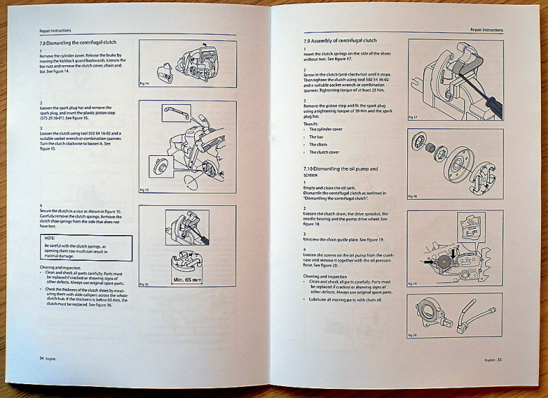 Verkstadshandbok Husqvarna 545 550 Motorsåg