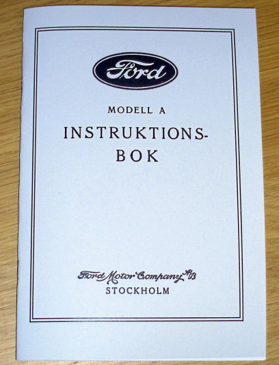 Svensk Instruktionsbok till A-Ford personbil