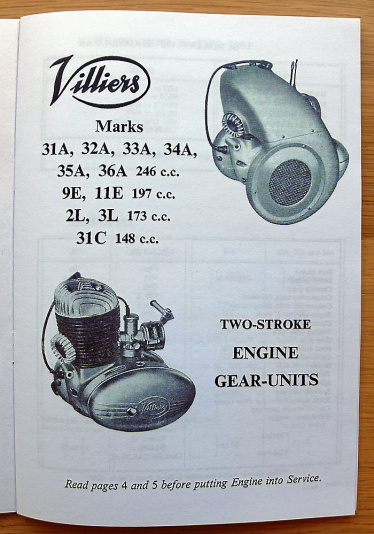 Instruktionsbok Villiers motorcykelmotorer 1962