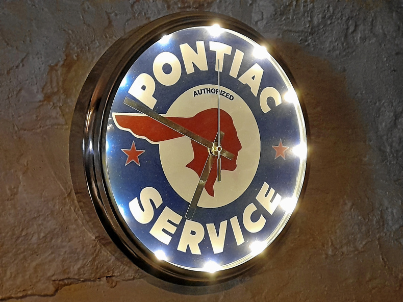 PONTIAC-SERVIC-CLOCK med belysning