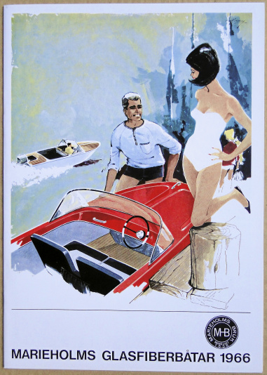 Broschyr Marieholms glasfiberbåtar + prislista 1966 
