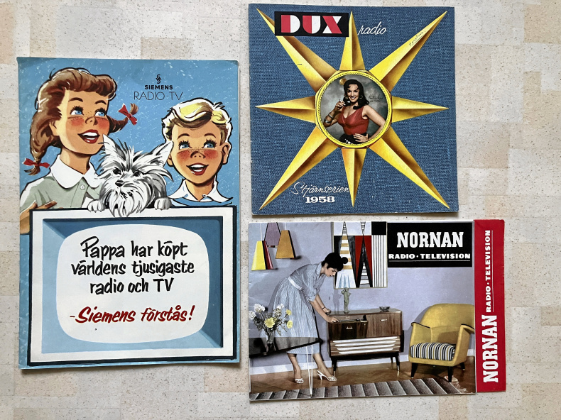 Försäljnings broschyrer Radio,  Grammofoner TV