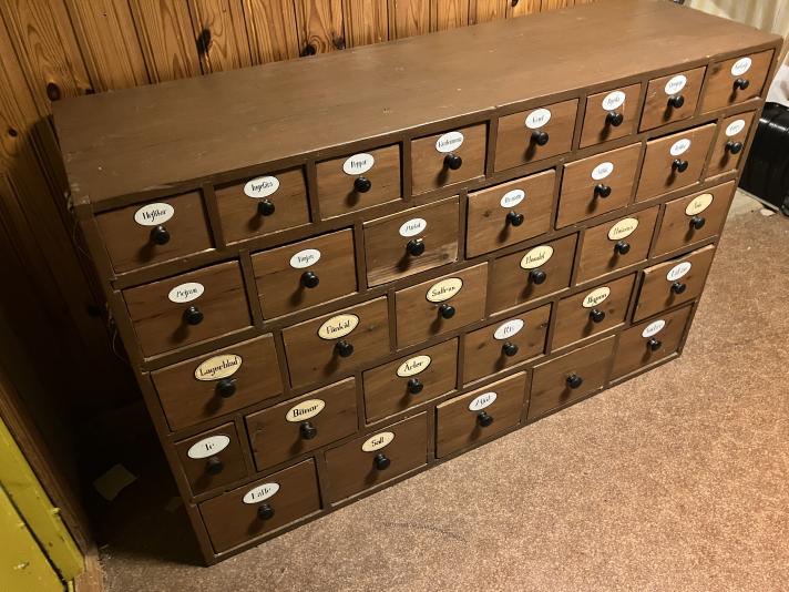 Antikt Lådfack Köpmansdisk