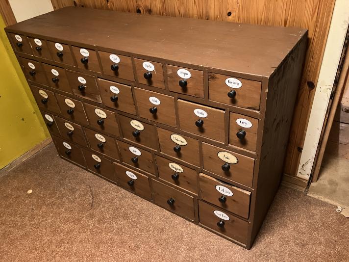 Antikt Lådfack Köpmansdisk