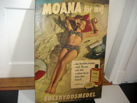 Snygg pinuppa på skylt från 1948