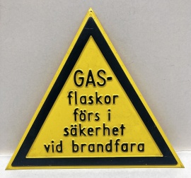 Skylt Gasflaskor