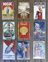 Retro plåtskyltar