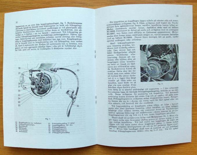 Verkstadshandbok Husqvarna 98 cc, Mod 301, 1939