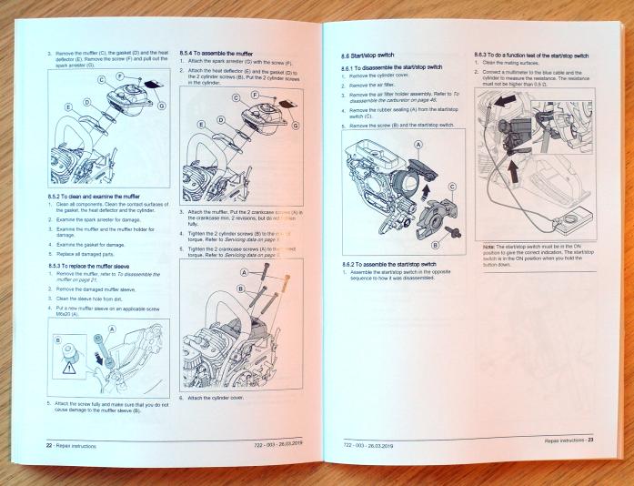 Verkstadshandbok Husqvarna Motorsåg 545 550 Mark 2