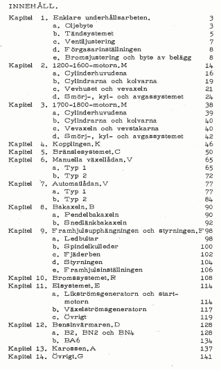 Verkstadshandbok VW Typ 1 & 2 1961-1975