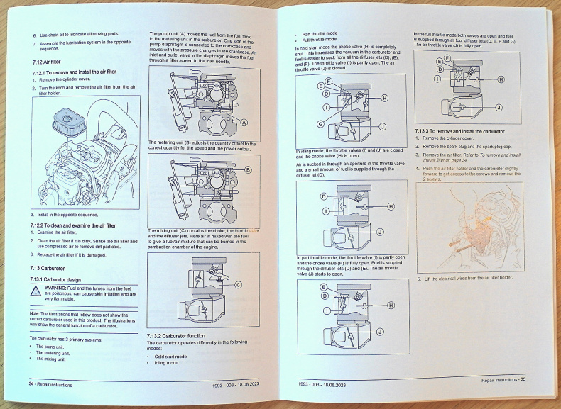 Verkstadshandbok Husqvarna 560 562 XP XPG Mark II
