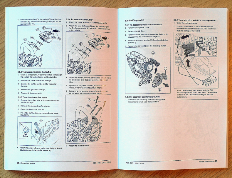 Verkstadshandbok Husqvarna 545 550 Mk II Motorsåg