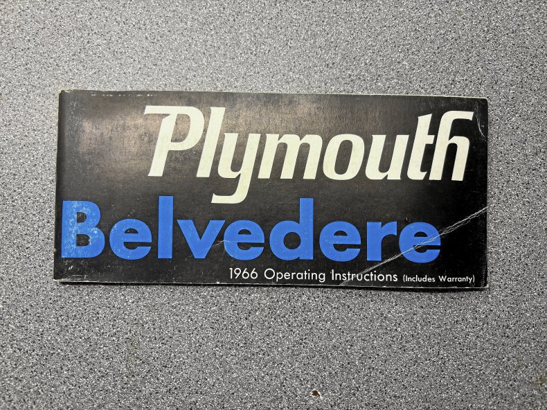 Användarhandbok till Plymouth Belvedere 1966