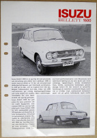 Broschyrblad Isuzu Bellet 1500 