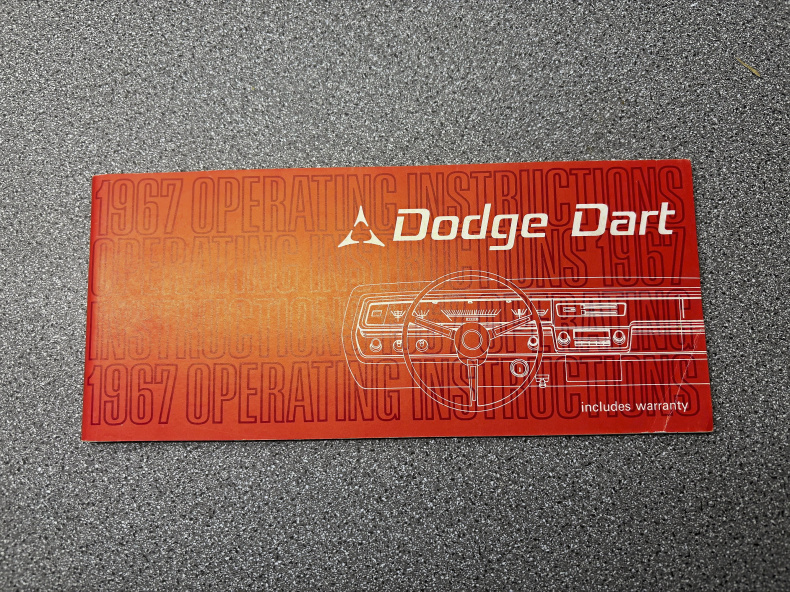 Original användarhandbok till Dodge Dart 1967