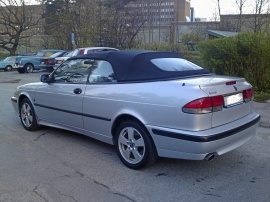 SAAB CAB 2003 silver med svart suflett, 150 hk FIN