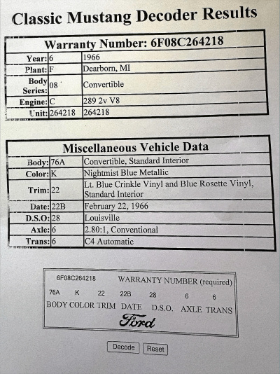 Ford Mustang Convertible