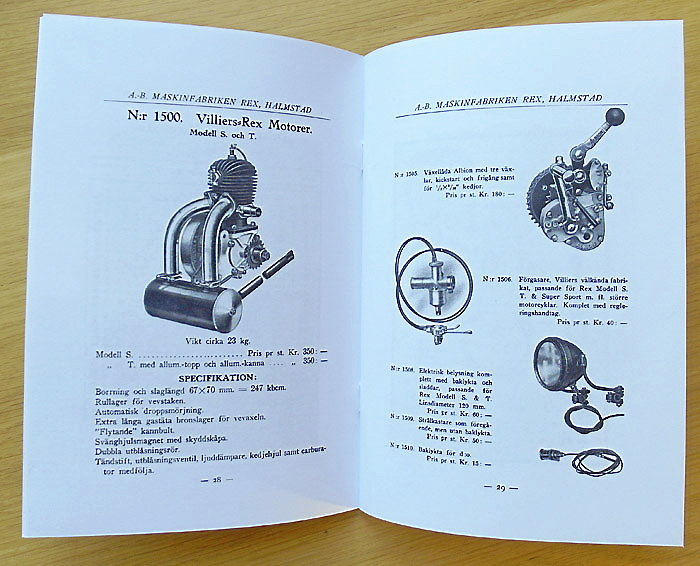 Reservdelskatalog Nr 5 REX Motorcyklar ca 1928