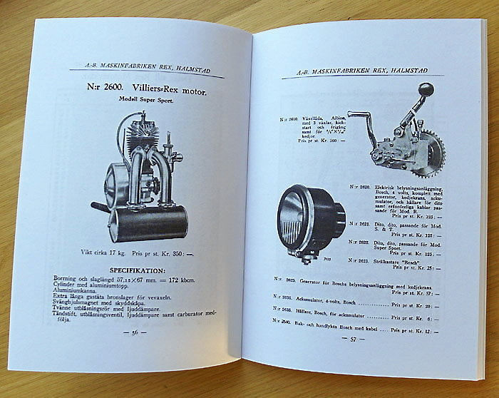 Reservdelskatalog Nr 5 REX Motorcyklar ca 1928