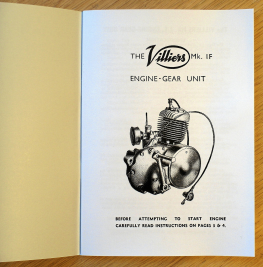 Instruktionsbok-Reservdelskatalog Villiers MK.1