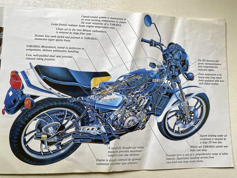 Broschyr YAMAHA  RD 250 LC